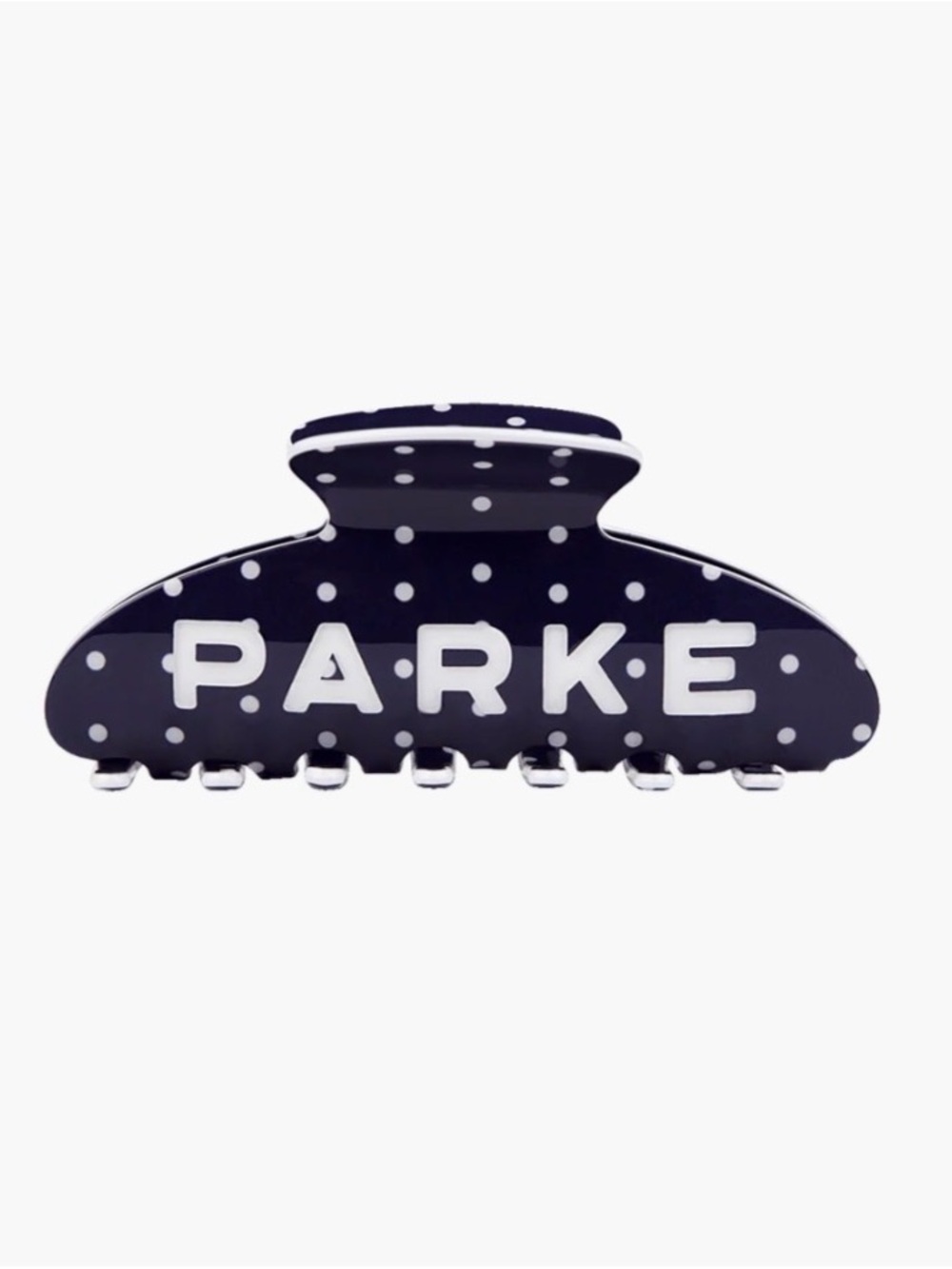 PARKE navy poka dot claw clip!